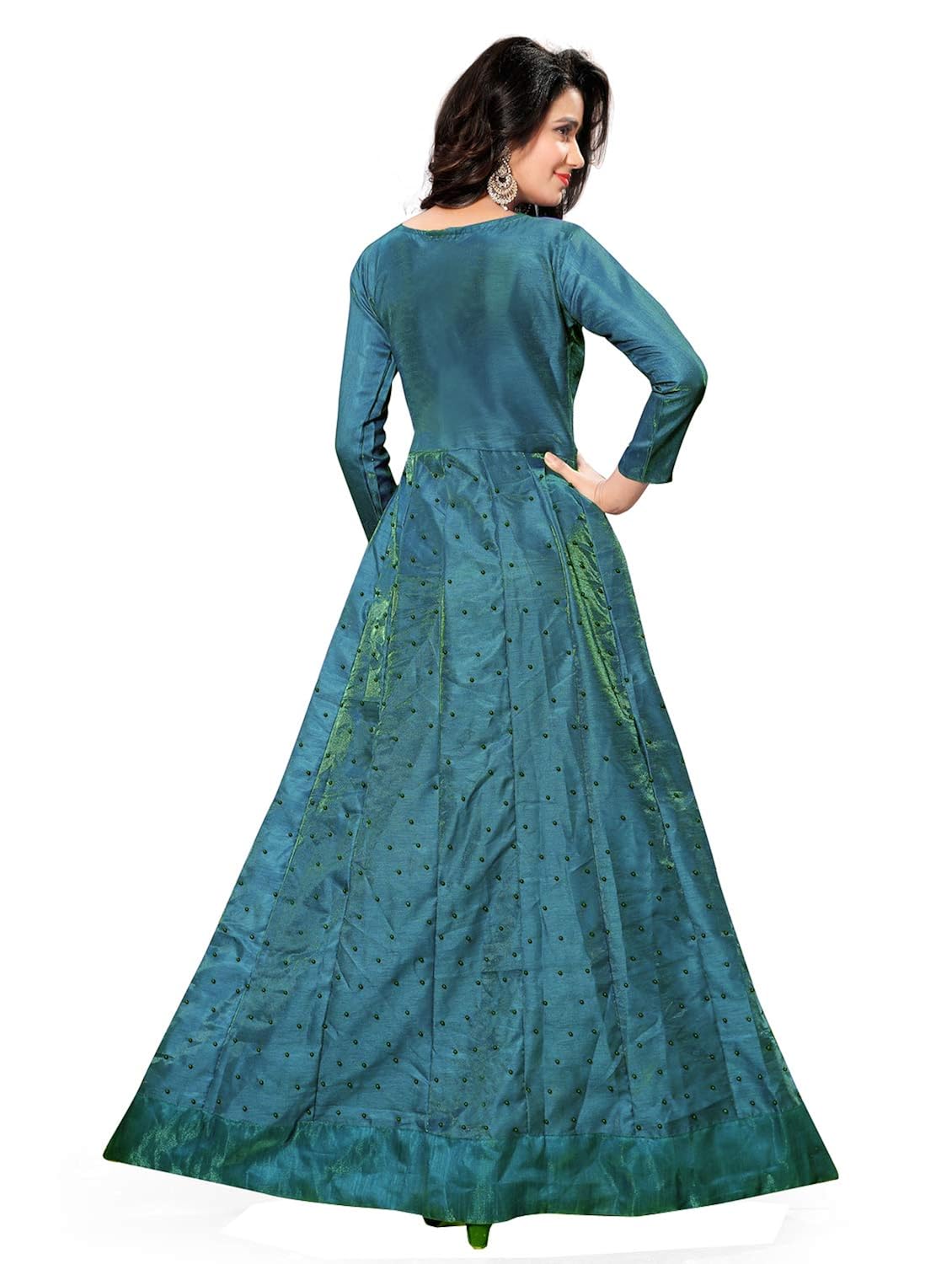 sakariya brothers women's banglori sateen silk pearl work gown