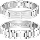 GLEZZA Easter Basket Stuffers-Bracelets for Men American Flag Cross Bible Verse Bracelet Christmas Birthday Christian Gifts for Dad Daddy New Dad,Adjustable Size