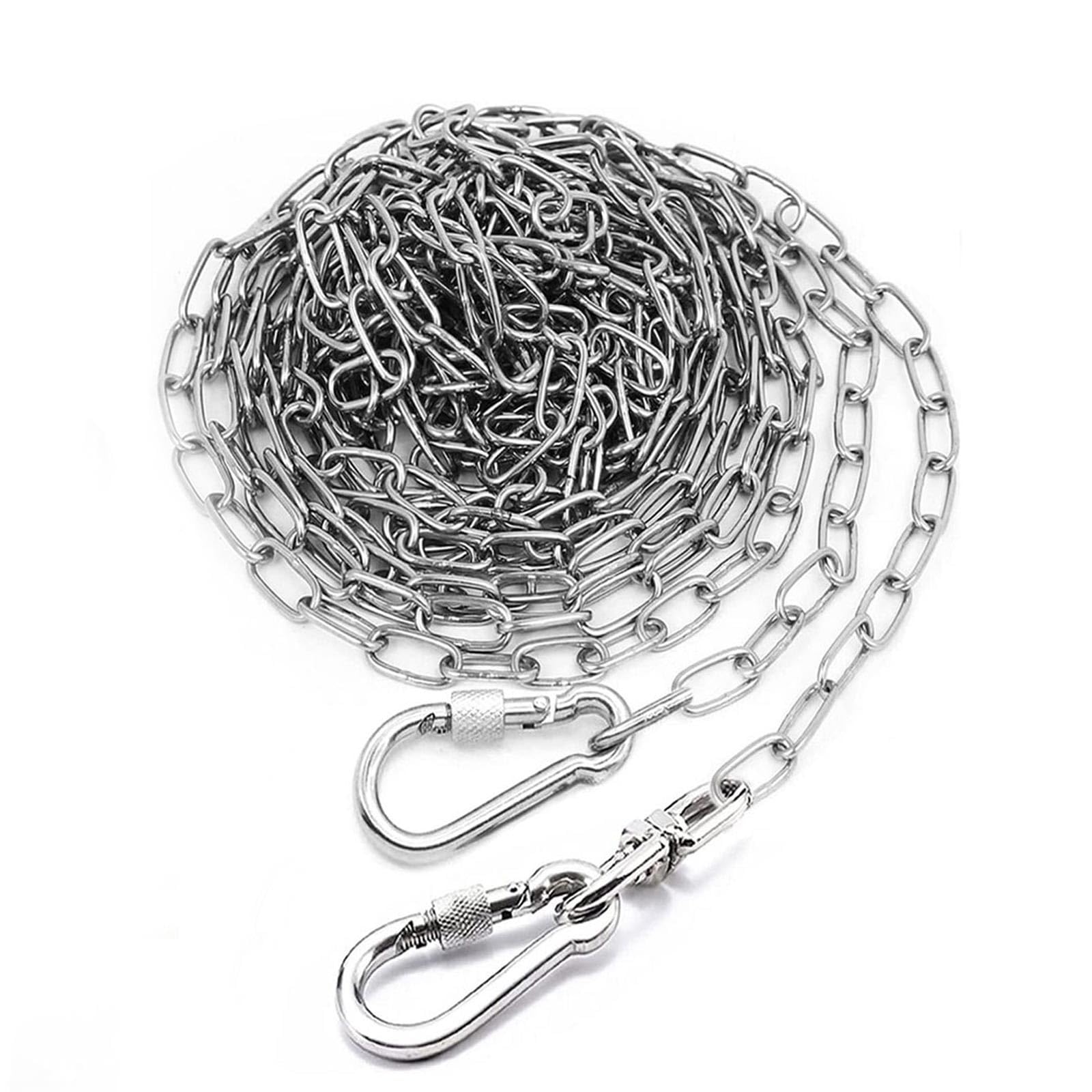 MELAIRON 25 ft Dog Chains - Heavy Duty, Chew Proof, Long Dog Leash Chain for Small to Large Dogs Up to 125Lbs - Silver
