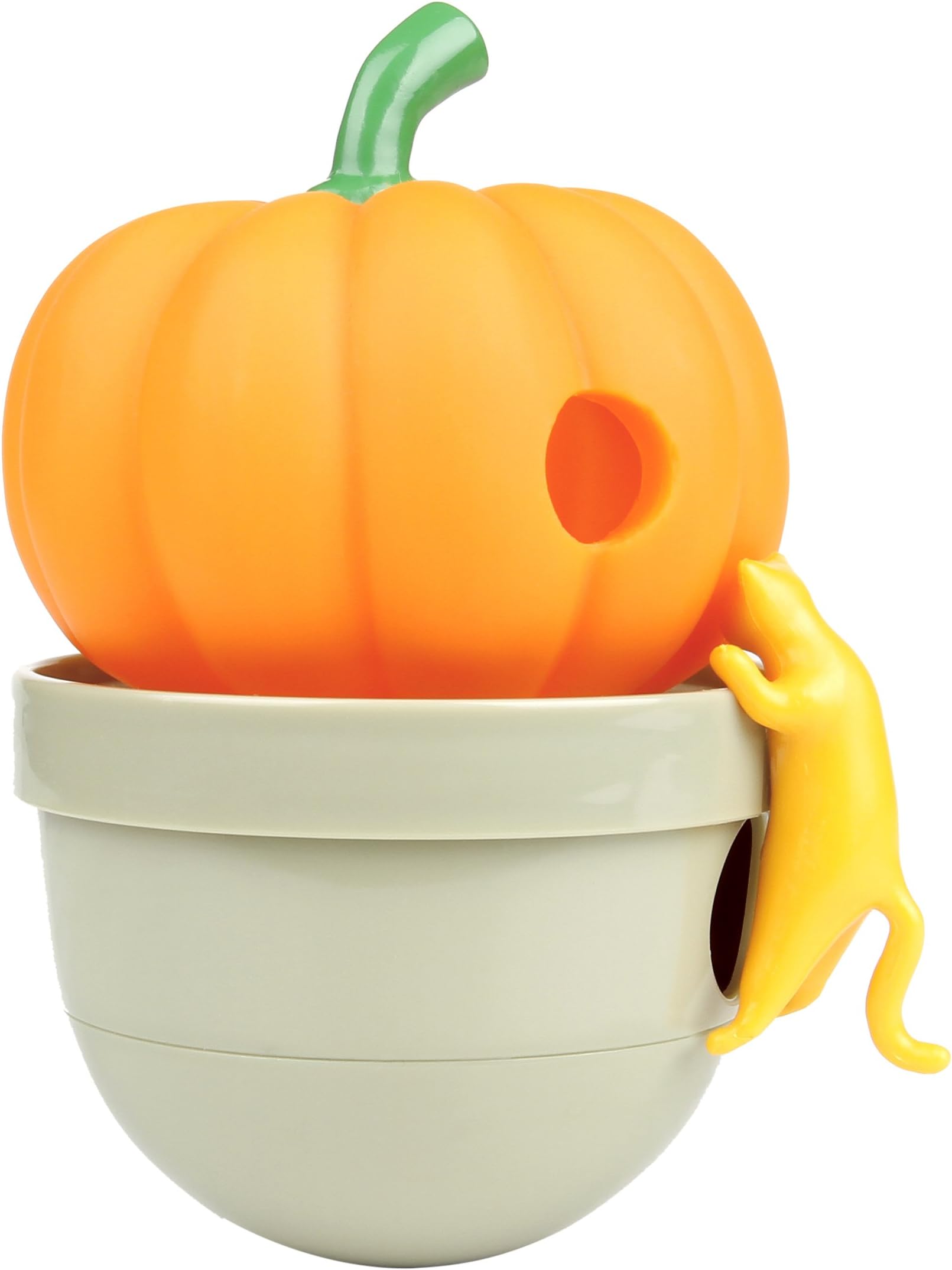 Interactive cat toy with treat dispenser and catnip compartment | Ca-Tumbler cat toy (orange pumpkin)