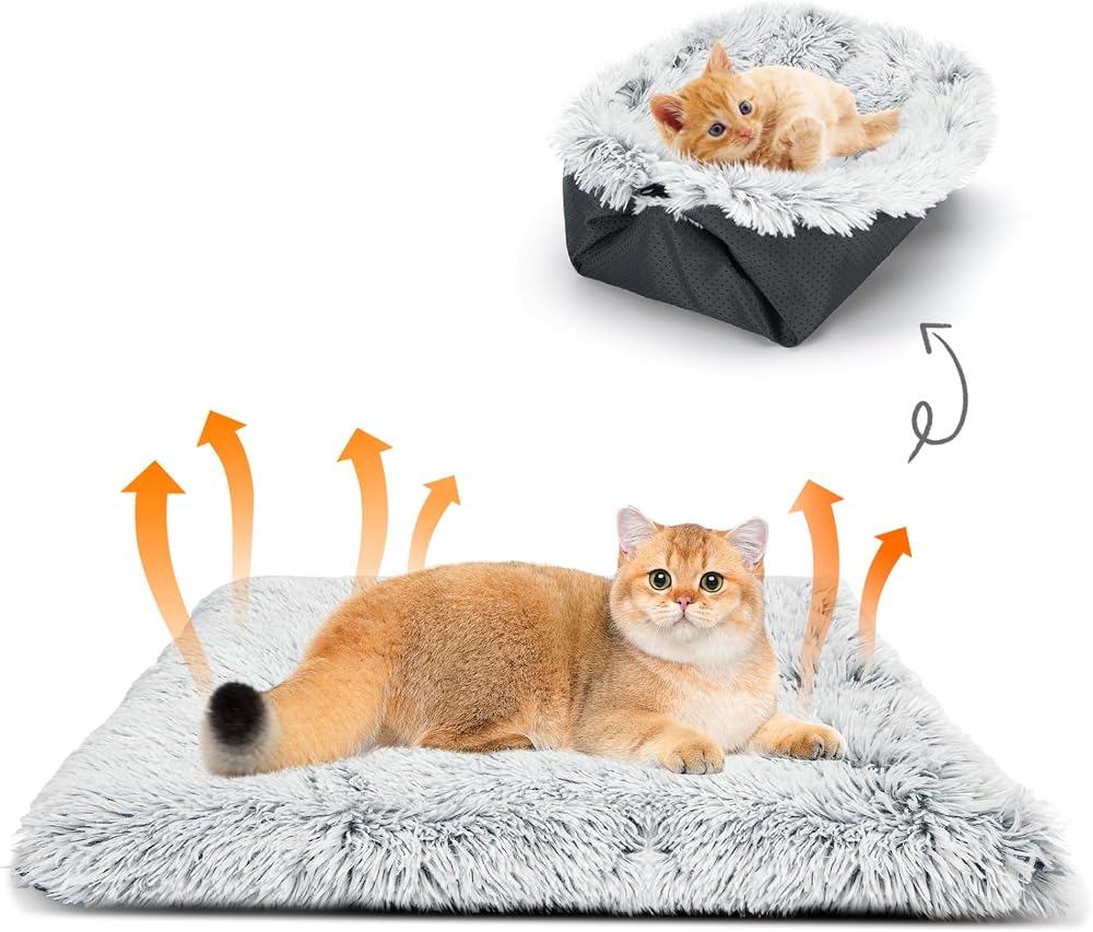 Nobleza 2 in 1 Cat Bed Foldable Nest 60x50cm Grey Inner Cushion Small Pet Bed
