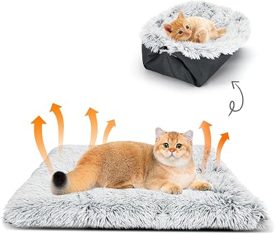 Nobleza 2 in 1 Cat Bed Foldable Nest 60x50cm Grey Inner Cushion Small Pet Bed