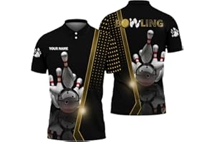 Custom Bowling Polo Shirt Print Collar Shirt with Bowling Theme Graphic On it for Bowling Player