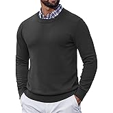 COOFANDY Mens Crewneck Sweater Pullover Knit Sweater Lightweight Sweaters with Ribbing Edge