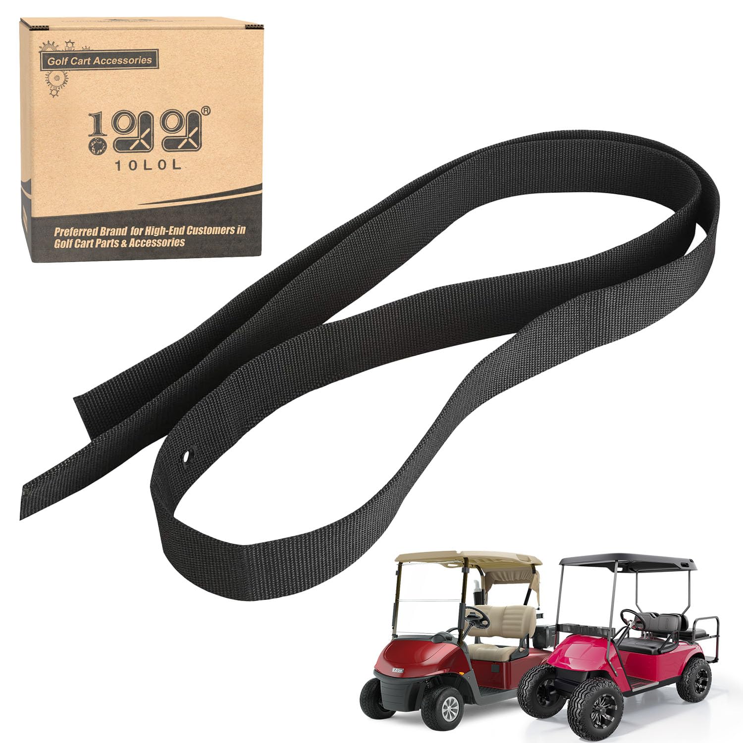 Photo 1 of 10L0L Golf Cart Bag Rack Retainer Strap for EZGO TXT, RXV, Medalist 1994.5-up, Golf Bag Holder Strap Attachment, OEM# 71853-G01 71853G01