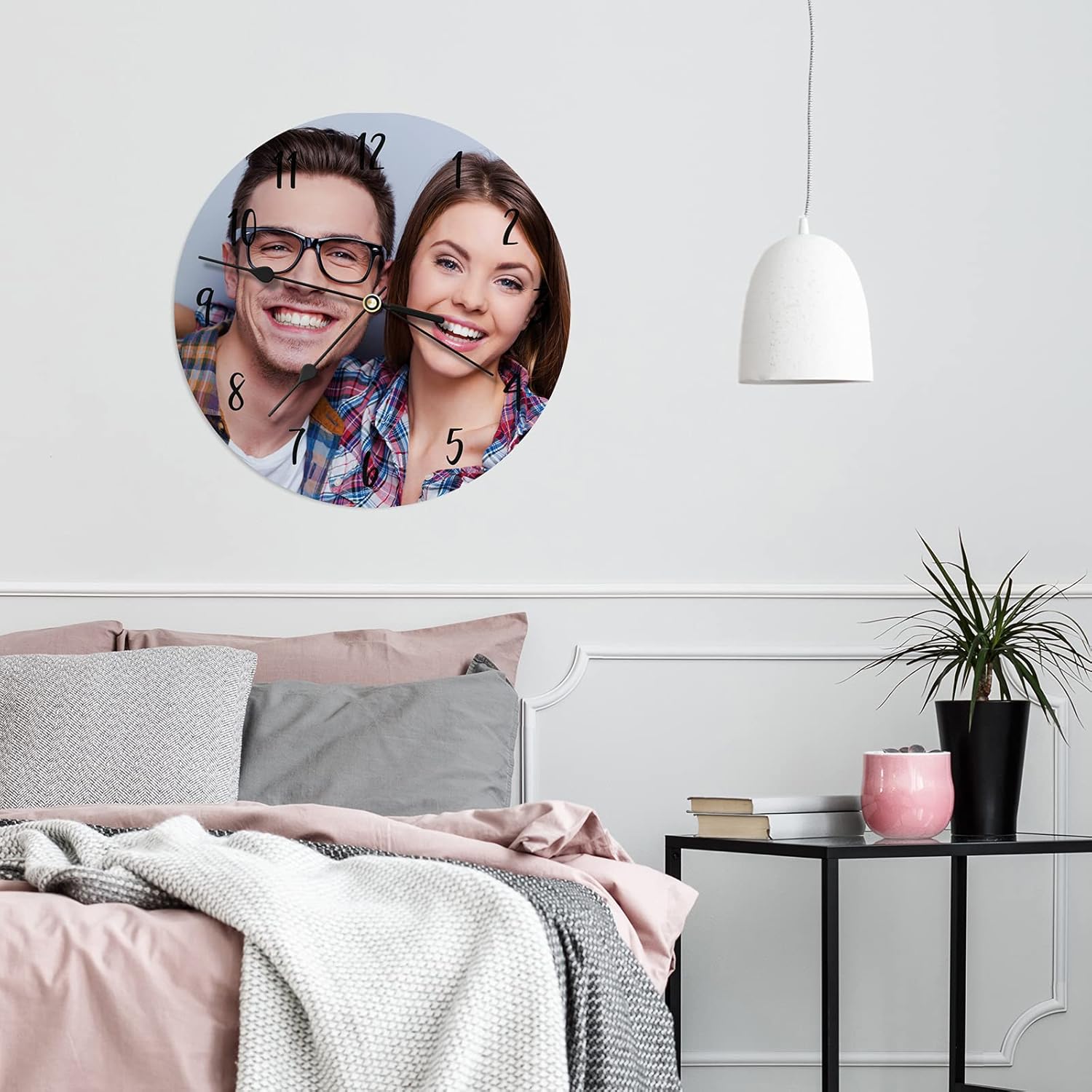Custom Photo Clock Wall Clock Personalized Modern Design Photo Frame Clocks Art Pictures Clock Unique Home Decor Multi-Photo Clock Gift for Family, Friends: Kitchen & Dining