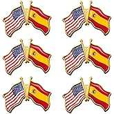 6/12/50/100 Pack -American Spain Friendship Flag Pins Bulk -1.4” Metal US USA Spain Lapel Pins Badge Button Souvenir