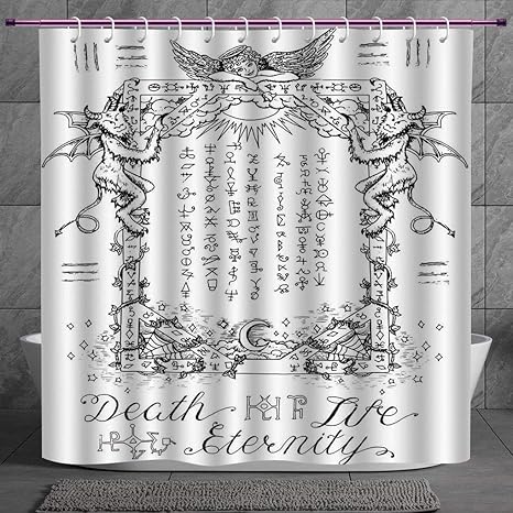Decorative Shower Curtain 2 0 Occult Decor Gothic Medieval Magic