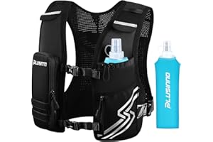 Running Vest for Women Men, Running Hydration Vest with 500ml Soft Flask & Touch-Screen Phone Pocket, Reflective Lightweight 