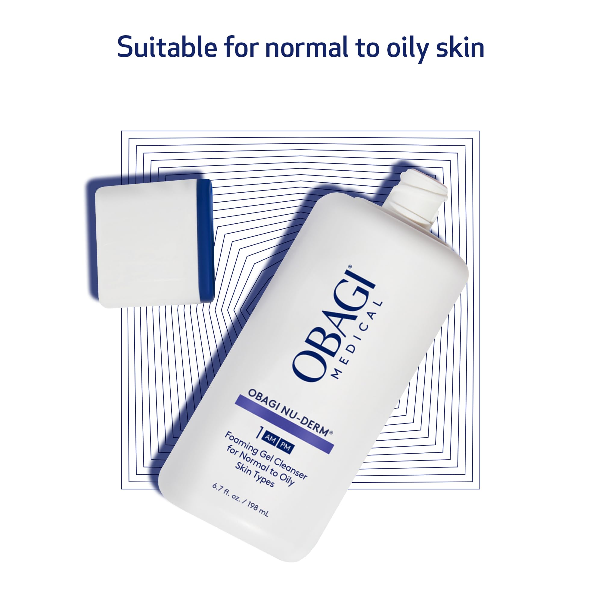 Obagi Nu-Derm Foaming Gel for Face – Hydrating Cleanser With Aloe Vera – Deep-Cleansing Foaming Facial Cleanser – For Normal to Oily Skin Types