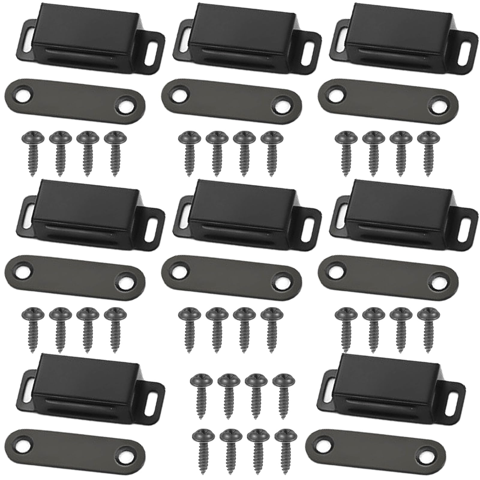 Magnetic Door Catch, 8 Pack Door Magnets for Internal Doors, Small Magnetic Catches for Cupboards, Drawer Magnet for Kitchen Wardrobe Magnets Door Closers Magnet Closure