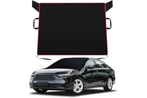 Migaven Heavy Duty All Weather Windshield Cover for Ice and Snow, Waterproof 2mm EVA Fabric Windshield Frost Cover for Sedans, Compact & Mid Size SUV, Wrangler, Gladiator (Middle Size)