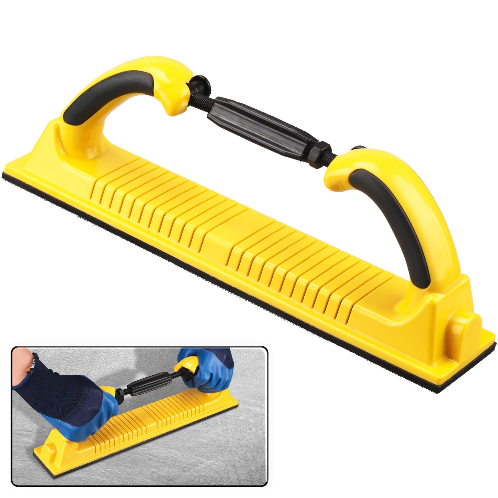 Shineboc Multifunction Manual Sanding Tool for 70mm Mesh Sand, Adjustable Flexible Sanding Block with Handle Lightweight Hand Sanding File Block for Woodworking Cars Walls