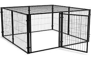 LURIVA Dog Playpen, Extra Large Dog Crate, 48"x48"x24", Heavy Duty Dog Cage, Dog Kennel, Pet Playpen, for Small Medium Dogs, Puppy Playpen Yard, Chicken Coop, Dog Pen, Pet Fence, Indoor Outdoor