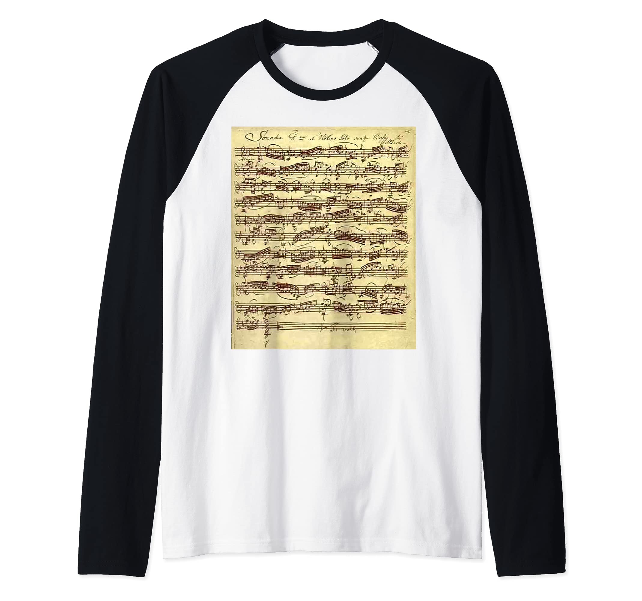Sebastian Bach Sonata Music Sheet Classical Composer Class Raglan Baseball Tee