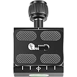 NEEWER Metal 50mm Quick Shoe Base Clamp and QR Plate with Bubble Level and Adjustable Lever Knob, Compatible with Arca Swiss