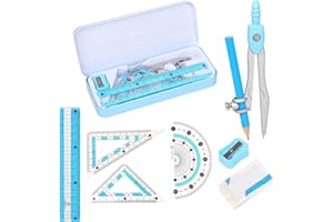 CAIQICOME Compass Geometry Tool Geometry Set Drafting Drawing Compass and Protractor Set with Box Math Geometry Compass for Geometry Metal Compass Geometry Kit Drawing Tool for Measuring Drawings Study
