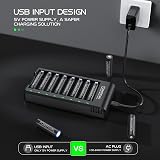 POWEROWL 8 Bay AA AAA Battery Charger USB High-Speed Independent Slots NiMH view 5