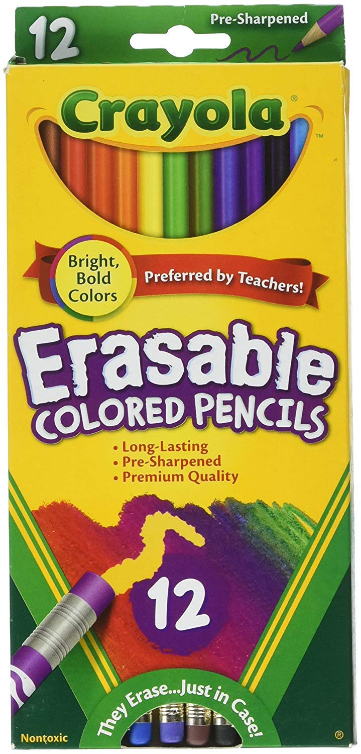 CRAYOLA Erasable Colored Pencils-12/Pkg Long