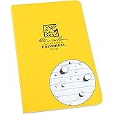 Rite in the Rain Weatherproof Soft Cover Notebook, 4.625" x 7.25", Yellow Cover, Universal Pattern (No. 374)
