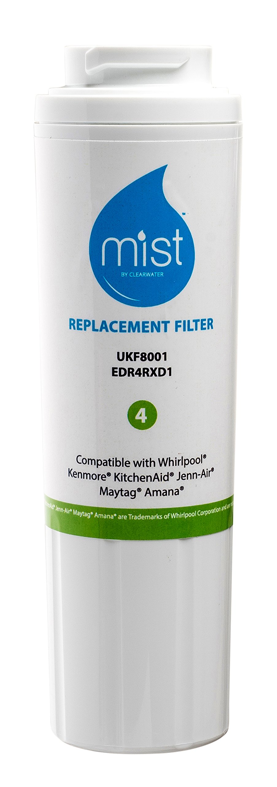Mist Whirlpool Maytag UKF8001, EDR4RXD1, Pur Filter 4 Refrigerator Water Filter Replacement