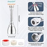 Kaket 360 Swivel Kitchen Tap Spray Head 3 Modes Faucet Extender Adapter Silver view 2