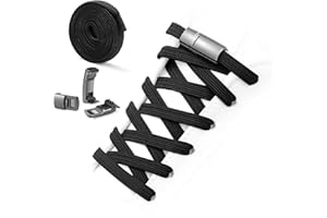 Aiboxin 2 Pairs No Tie Elastic Flat Shoe Laces for Sneakers, Stretch Shoelaces for Kids & Adults, Tieless Shoes Strings