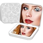 Impressions Vanity Hello Kitty Supercute Compact Mirror with Touch Sensor Switch for Adjustable Brightness, Lighted Makeup Mirror with LED Lights and 2X Magnifying Mirror Top (White)