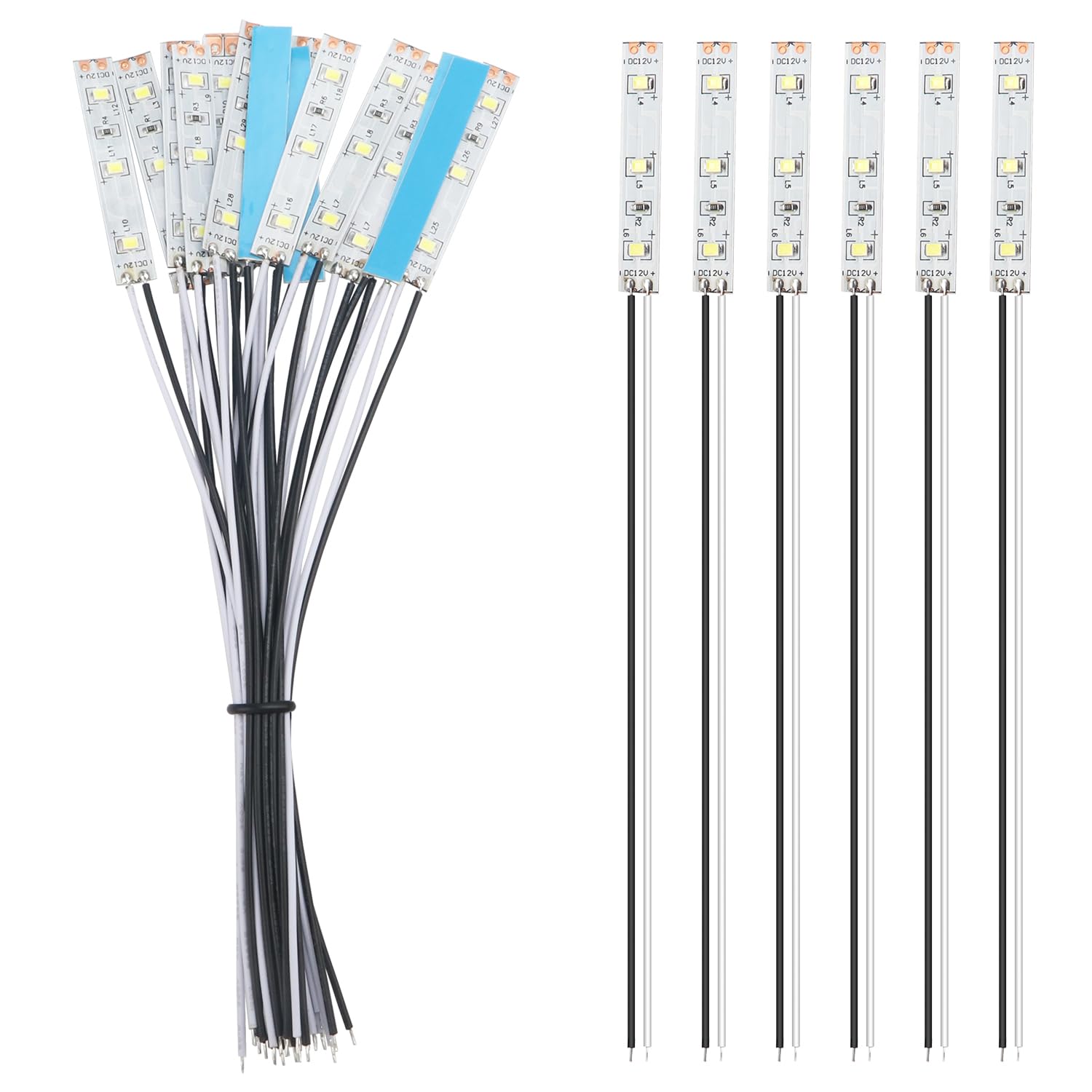 YIXISI 15 PCS 50mm Prewired Strip LED, 12V - 18V LED Strip Light, 2335 SMD LED Light, White