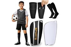 XZQTIVE Soccer Shin Guards with Shin Sleeves and Soccer Socks, Football Shin Pads Set for Kids Youth and Adult