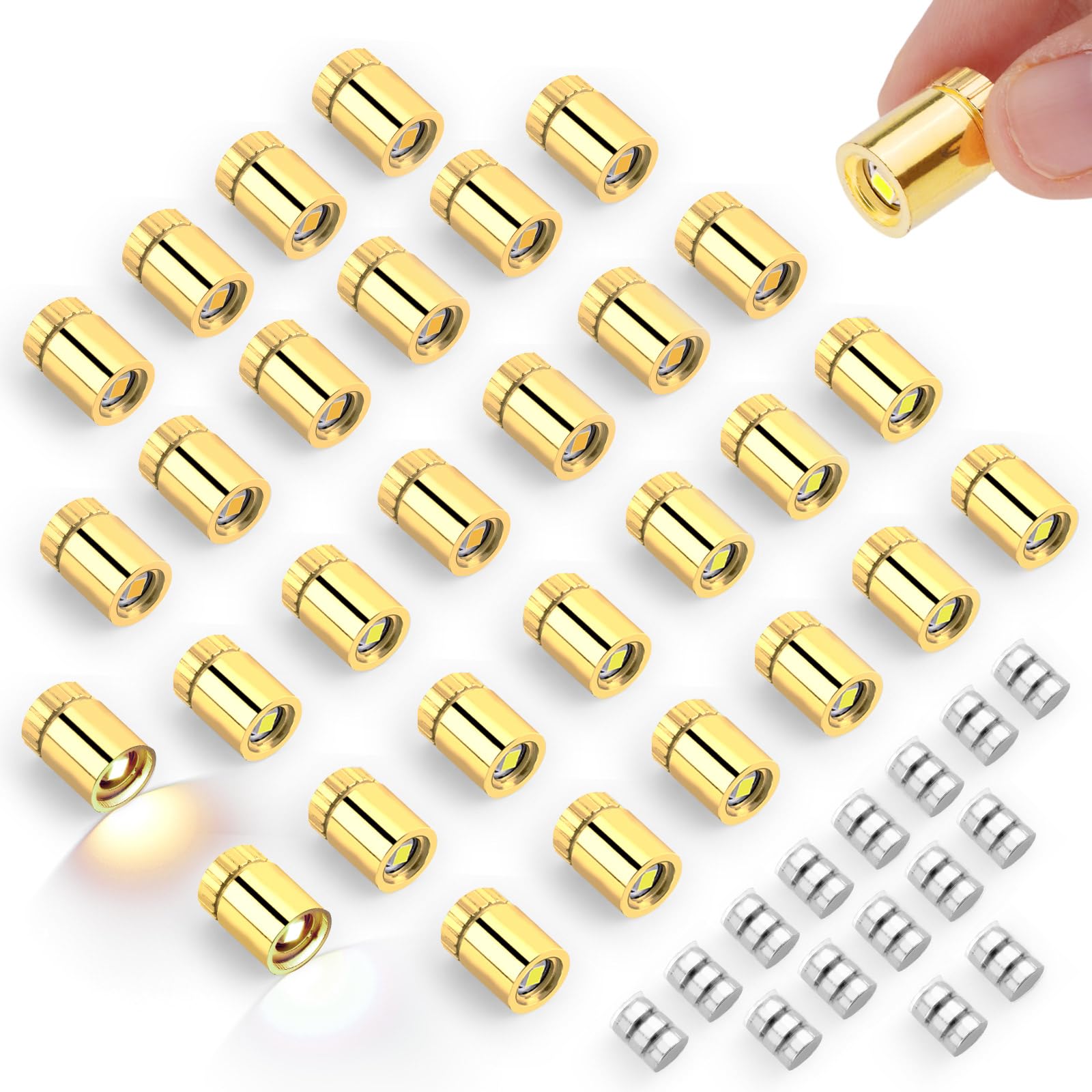 30pcs Mini LED Lights, Battery Operated Tiny Small Micro Miniature Museum LED Lights with 15 Extra Spare Batteries for Shadow Box DIY Craft & Creative Decor (Warm White & Cold White)