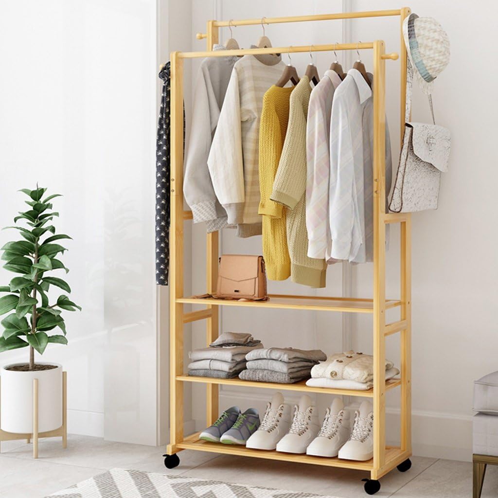 Coat Stand Meters, floor bedroom racks simple clothes rack solid wood home economic type racks multi-functional (Size : 80 cm)
