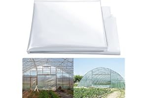 JNTKE 13' x 25' Clear Greenhouse Plastic Sheeting, 6 Mil Resistant Polyethylene Film Hoop Green House Cover, UV Resistant Thickness Replacement Cover for Horticulture,Garden and Agriculture