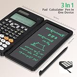 NEWYES 991ES MAX Rechargeable Scientific Calculator Writing Pad Dual Power Black view 3