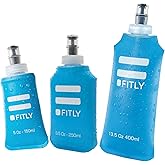 FITLY FLASKS Combo - 3 Handheld Soft Flask, Collapsible Water Bottles for Running, Marathon, Hiking, Cycling (5 oz, 8.5 oz, 13.5 oz / 150-250-400 ml)