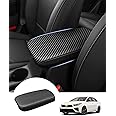 Autorder Center Console Cover for Kia Forte 2019-2024 Accessories Carbon Fiber Armrest Cover Anti-Scratch Middle Console Pad Leather Armrest Protector