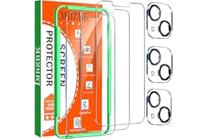 IMBZBK 3 Pack Screen Protector for iPhone 13 Tempered Glass with 3 Pack Camera Lens Protector, Accessories 9H Anti Scratch for Apple 13, 2.5D Curved, Case Friendly, Transparent