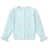 BesserBay Girl Fall 3D Bow Button Down Knit Ruffle Long Sleeve Cardigan Sweater 6-14 Years
