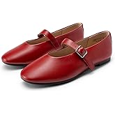DREAM PAIRS Women's Ballet Mary Jane Flats Dress Round Toe Comfortable Casual Slip On Buckle Strap Flat Shoes