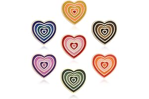 ELIUNG Y2k Colorful Heart Enamel Pin Colorful Heart Enamel Pin Cute Kawaii Colorful Heart Pins for Backpacks Pins Set for Jackets Clothes Bag Backpacks Lapel Badge Cartoon Colorful Heart Enamel Backpack Pins