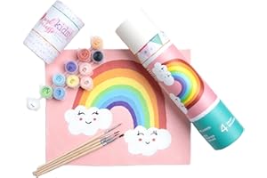 Pink Picasso Kits Paint by Number for Kids Ages 5-12 | DIY 8x10 Beginners Kids Paint Set Color by Numbers Canvas Painting Kits | As Seen On Shark Tank & Oprah's Favorite Thing| (Rainbow)