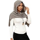 ST.Manrdy Medieval Hooded Cape Scarf, 3-in-1, Steampunk Cloak, Women & Men, Cotton Linen Blend, Gothic Cowl