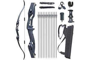 Monleap 56" Takedown Recurve Bow and Arrows Set for Adults Right Hand Archery Kit Metal Riser Hunting Bow for Shooting Practice 30-50lb