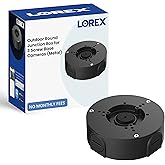 Lorex Outdoor Round Junction Box for 3 Screw Base Cameras | Metal | Black