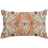 AVOIN colorlife Boho Throw Pillow Cover 12x20 Inch | Bohemia Ethnic Style Carpet Pattern Cushion Case for Sofa Couch