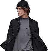 Beechfield B43R Black Fisherman Beanie Hat Unisex 100% Recycled Polyester view 6