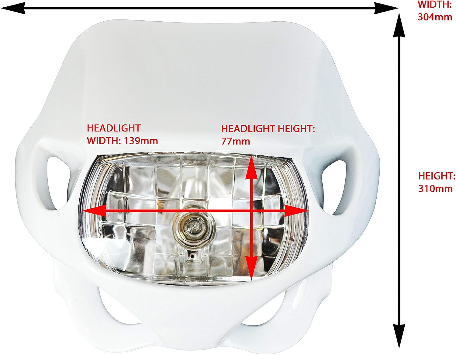 Alchemy Parts Universal Fitment Motorbike White Headlight Headlamp - Image 3