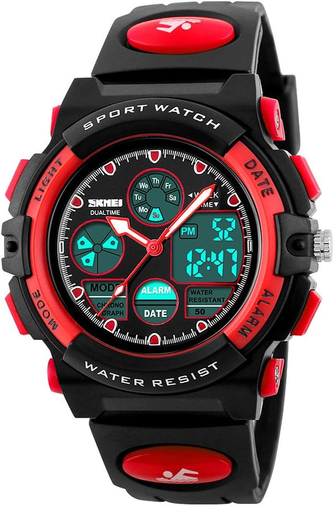 eYotto Kids Sports Watch Waterproof Boys Multi-Function Analog Digital Wristwatch LED Alarm Stopwatch