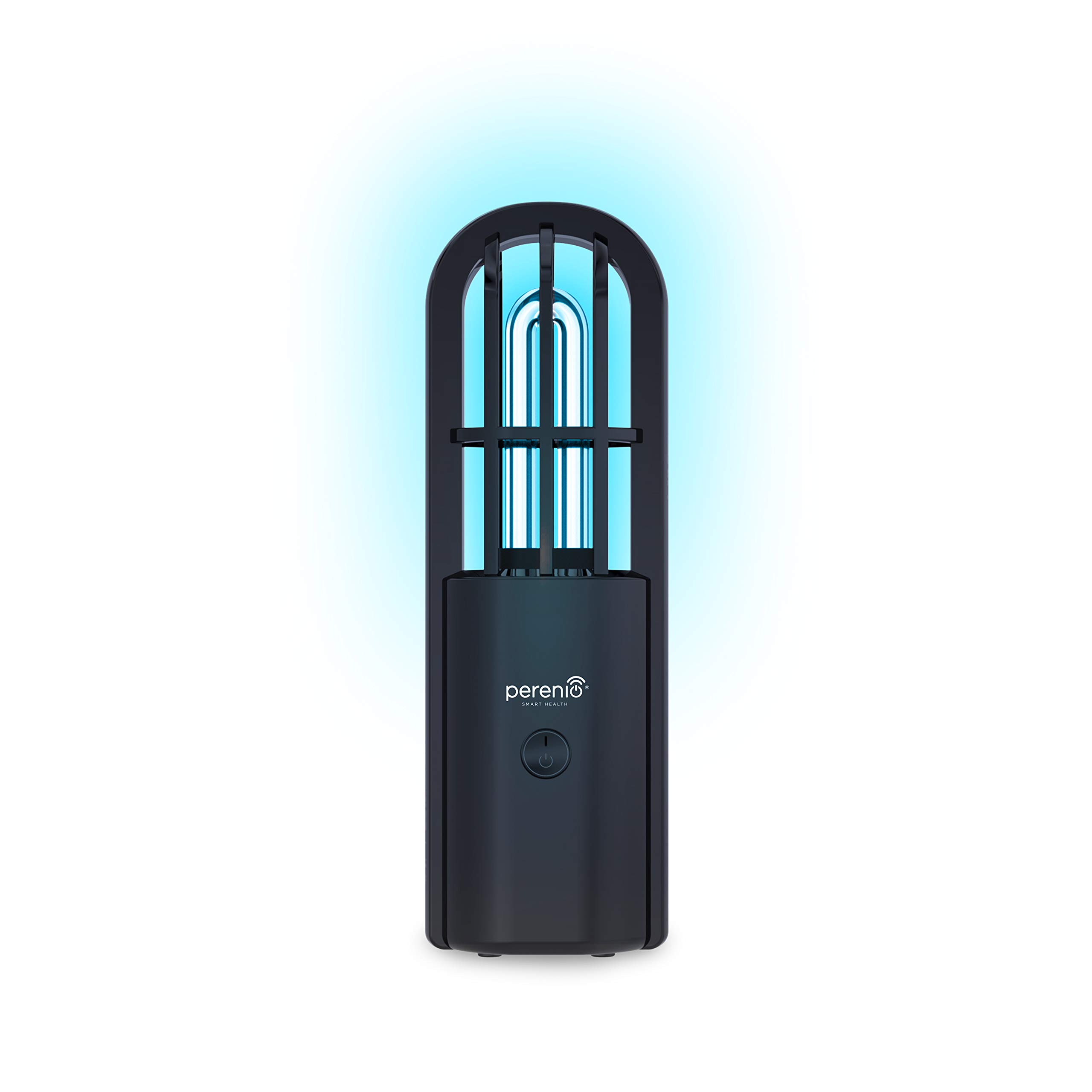 Perenio Indigo Portable UV Lamp, UVC Light Car Sterilizer, UV Germicidal Lamp Destroys Bacteria Unpleasant Odors, Rechargeable UV Disinfection Lamp for Auto, Wardrobe, Hotel Room - Black