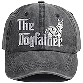 Kamaple The Dogfather Hat, Distressed Cotton Adjustable Dog Father Baseball Cap Gifts for Men Dad